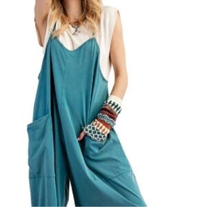 Easel Faded Teal Romper - Size Medium